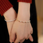 Japan Akoya Beaded Pearl Bangle with 18k Yellow Gold, White Rose Tone Bangle Jewelry Etsy