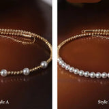 Japan Akoya Beaded Pearl Bangle with 18k Yellow Gold, White Rose Tone Bangle Jewelry Etsy