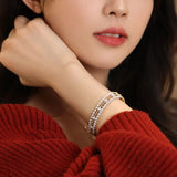 Japan Akoya Beaded Pearl Bangle with 18k Yellow Gold, White Rose Tone Bangle Jewelry Etsy