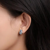 Art Deco Aquamarine Morganite Earrings - Platinum Two Tone Wedding Studs Etsy