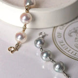 Very Rare Baroque Akoya Pearl Extand Chain for Necklace or Bracelets, Seawater Pearl Beaded Bracelets, Craft Supplies Akoya Pearl Chain Etsy