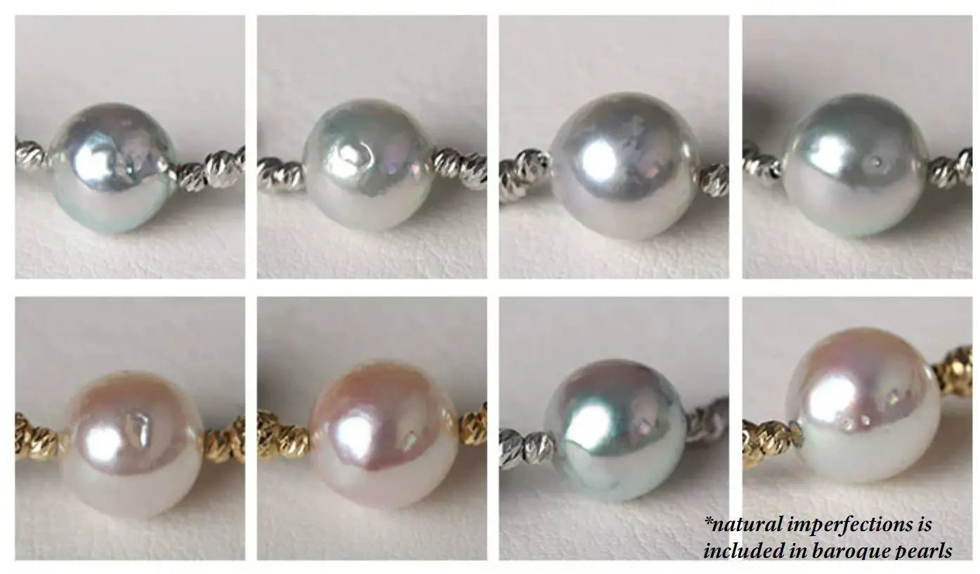 Very Rare Baroque Akoya Pearl Extand Chain for Necklace or Bracelets, Seawater Pearl Beaded Bracelets, Craft Supplies Akoya Pearl Chain Etsy