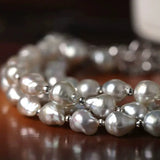 Luminous Silver Blue Akoya Baroque Pearl Srand Bracelets - 18K White Gold Etsy