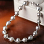 Luminous Silver Blue Akoya Baroque Pearl Srand Bracelets - 18K White Gold Etsy