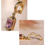 Violet Purple Sapphire 18k Solid Gold Pendant, Hexagon Purple Gemtone Pendant, Supeier Sapphire Pendant Etsy