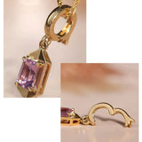 Violet Purple Sapphire 18k Solid Gold Pendant, Hexagon Purple Gemtone Pendant, Supeier Sapphire Pendant Etsy