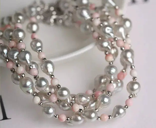Luminous Silver Blue Akoya Baroque Pearl Srand Bracelets - 18K White Gold Etsy