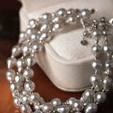 Luminous Silver Blue Akoya Baroque Pearl Srand Bracelets - 18K White Gold Etsy