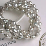 Luminous Silver Blue Akoya Baroque Pearl Srand Bracelets - 18K White Gold Etsy