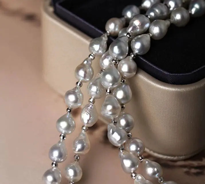 Luminous Silver Blue Akoya Baroque Pearl Srand Bracelets - 18K White Gold Etsy