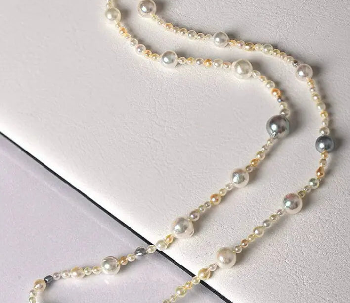 Luminous Akoya Mixed Colors Pearl Strand Necklace, Rare Japan Pearl Etsy