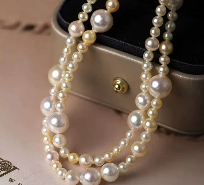 Luminous Akoya Mixed Colors Pearl Strand Necklace, Rare Japan Pearl Etsy
