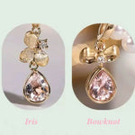 Lily of the Valley Pink Morganite 18k Necklace Earrings, Pink Gemstone Flower Necklace Earrings, Jewelry Set Etsy