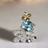 Dainty White Diamond Flower Cluster Earrings - PT950 Etsy