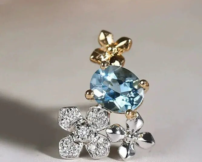 Dainty White Diamond Flower Cluster Earrings - PT950 Etsy