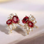 Flower Desgin Natural Spinel Necklace with White Sapphire, Spinel Cluster Earring Necklace, Wedding Spinel Necklace Etsy