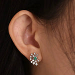 Natural Australian South Sea Pearls Art Deco PT950 Earring, White Diamonds Stud Earring, Two in one Jeweley Etsy
