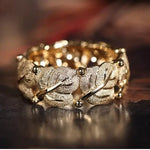 Maple Leaf 18K Yellow Gold Carved Ring Earrings - Nature Inspired Brush Finish Etsy