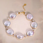 Natural High Luster Baroque Pearl Bracelets, 18k Yellow Gold Bracelets, White Pink Pearl Bracelets, Anniversary Gift Idea for Her Etsy