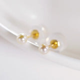 Natural Akoya Baby Champagne Pearl Earrings, 18k Solid Yellow Gold Handmade Stud Earrings, Anniversary Gift Idea, Gift for Her Etsy