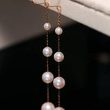 3-8mm Natural High Luster White Pearl Earrings, 18k Solid Rose Gold Earrings, Freshwater White Pearl Earrings, Anniversary Gift Idea Etsy
