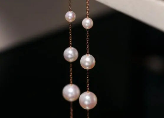 3-8mm Natural High Luster White Pearl Earrings, 18k Solid Rose Gold Earrings, Freshwater White Pearl Earrings, Anniversary Gift Idea Etsy