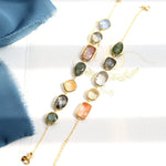 Natural Actinolite Tourmalinated Rutilated Quartz Bracelet, Handmade 18k Gold Vermail Bracelet, Anniversary Gift Idea Retro Jewelry - LaCorserArtJewelry