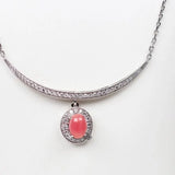 1.65ct Queen Conch Pearl & White Diamond Necklace 18K Solid White Gold Bespoke Necklace (Customize), Strombus Gigas, Flamed Pink Pearl Etsy