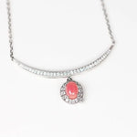 1.65ct Queen Conch Pearl & White Diamond Necklace 18K Solid White Gold Bespoke Necklace (Customize), Strombus Gigas, Flamed Pink Pearl Etsy