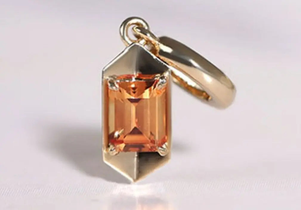 Natural Fanta Yellow Sapphire Pendant, 18k Solid Yellow Gold Pendant, Candy Gemtone Pendant Etsy