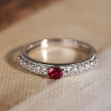 Platinum 950 Natural Ruby & Diamonds, Red Gemstone Ring, Natural Ruby Diamonds Ring, Victorian Retro Style Ring - LaCorserArtJewelry