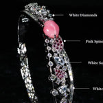 2.2Ct Queen Conch Pearl Bangle & Diamond, Spinel 18K Bangle, 18K Solid White Gold Bangle , Strombus Gigas, Flamed Pink Pearl Etsy