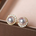 Cluster Akoya Pearl Studs 18K Earrings from Japan - 18K Gold Etsy