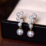 Grape Design Akoya Pearl 18K Gold Earrings Etsy