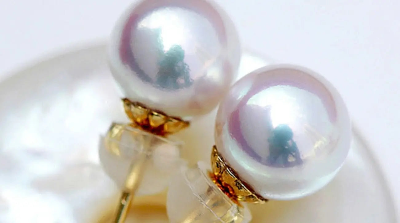 18K Gold Superior Akoya Pearl Studs Earrings Etsy