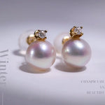 Natural High Luster White Pink Pearl Earrings, Handmade 18k Solid Yellow Gold 2 in 1 Earrings, Anniversary Gift Idea for Her Etsy