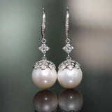 12mm High Luster Freshwater Pearl Drop Earrings - Silver 925 Etsy