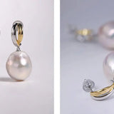 14mm Freshwater Baroque Pearl Earrings - Silver 925 Etsy