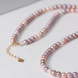 4A+ Natural High Luster Colorful Pearl Chokers, Handmade 18k Solid Yellow Gold Chokers, Purple Baby Pearl Chokers, Gift for Her Etsy