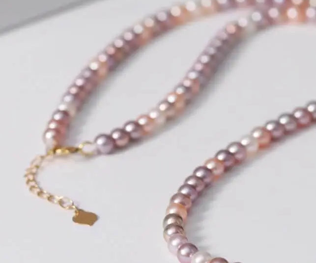 4A+ Natural High Luster Colorful Pearl Chokers, Handmade 18k Solid Yellow Gold Chokers, Purple Baby Pearl Chokers, Gift for Her Etsy