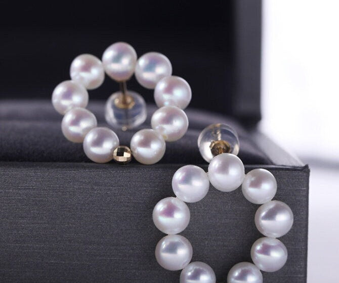 Superior 5mm White Pearl Stud Earrings in 18K Yellow Gold Etsy