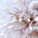 Natural Topaz & Larimar Tanzanite Ring Handmade 18K Solid Yellow Gold Ring, Cluster Rings, Anniversary Gift Idea, Retro Jewelry Etsy