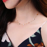 5A+ High Luster White Pearl & Tourmaline Handmade 18k Yellow Gold Beaded Pearl Necklace, Freshwater Pearl Choker, Baby Pearl, Beaded Choker - LaCorserArtJewelry