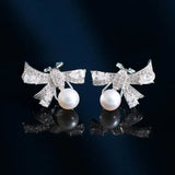 7-8mm Natural High Luster White Pink Pearl 925 Silver White Pearl Earrings, Butterfly Earrings, Cluster Earrings, Anniversary Gift Idea Etsy