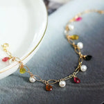 AAA+ High Luster White Pearl & Tourmaline - 14K Yellow Gold Filled Etsy