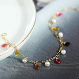 AAA+ High Luster White Pearl & Tourmaline - 14K Yellow Gold Filled Etsy