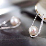 9-10mm Natural High Luster White Pink Pearl Hoop Earrings 925 Silver Earrings, Anniversary Gift Idea, Gift for Mom Etsy