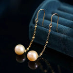 9mm High Luster Pearl Nude Color 18K Gold Filled Earrings Etsy