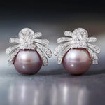 11-12mm Natural High Luster Purple Pearl Earrings 925 Silver Firework Earrings, Edison Pearl Earrings, Anniversary Gift Idea, Gift for Mom Etsy