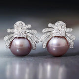 11-12mm Natural High Luster Purple Pearl Earrings 925 Silver Firework Earrings, Edison Pearl Earrings, Anniversary Gift Idea, Gift for Mom Etsy